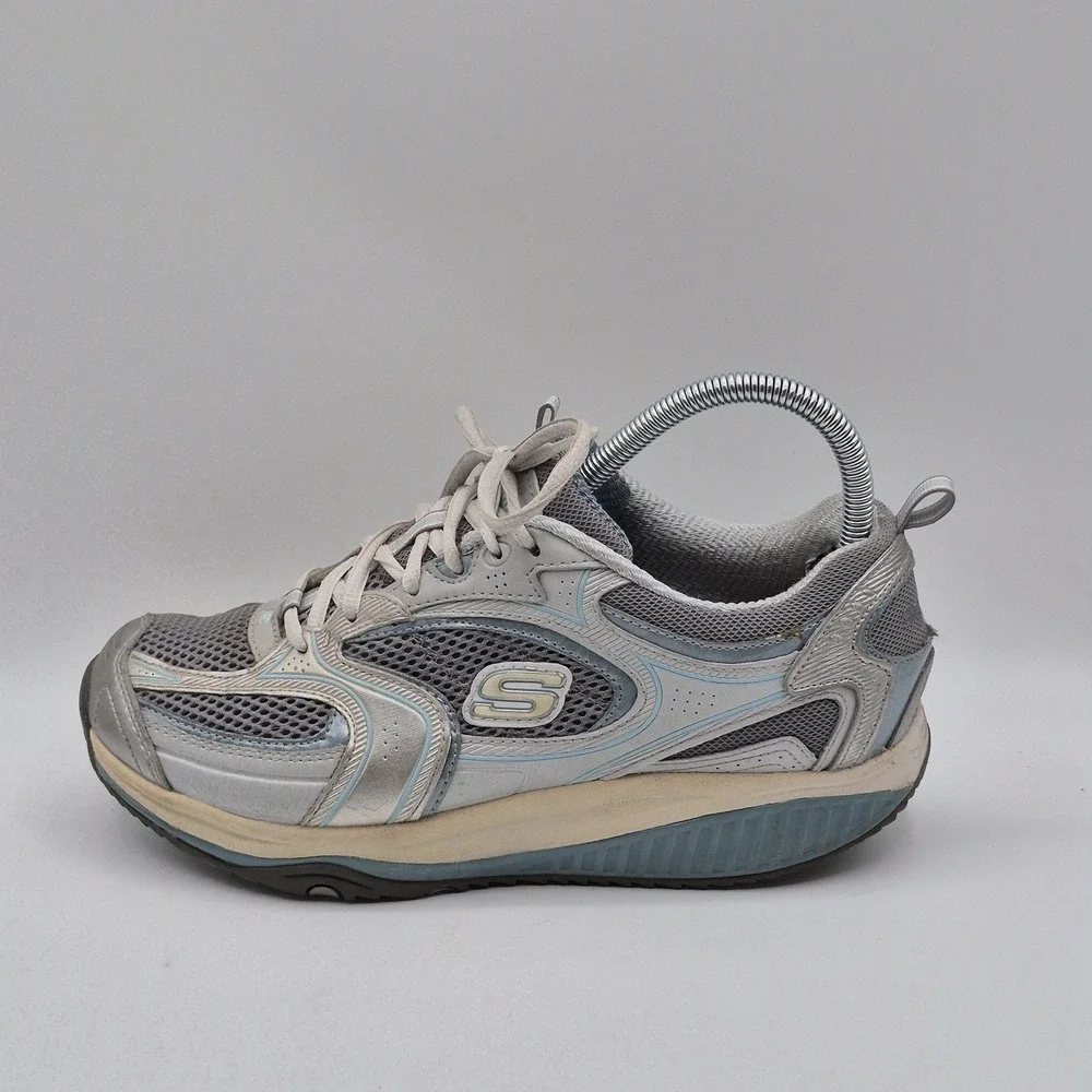Skechers Shape-ups Shoes‎ Womens Size 8 Gray Leather Toning CN 12320 Sneakers